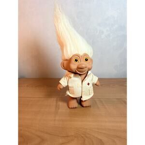 1991 T.N.T. Troll White Hair Nurse Shirt Yellow Eyes TNT Vintage